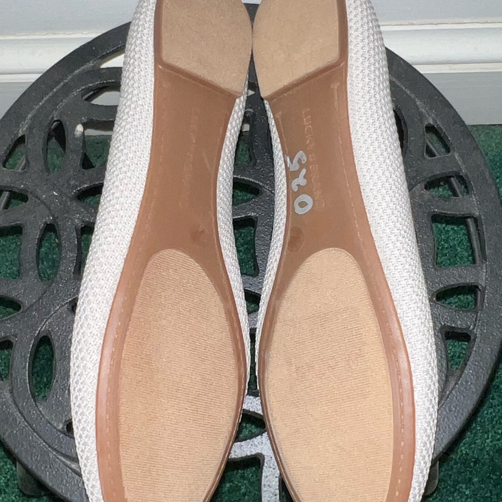 🤍🤍LUCKY BRAND LP ERIN BALLET FLAT KNIT STYLE LIGHT GRAY BRAND NEW BOHO C… - Picture 4 of 6